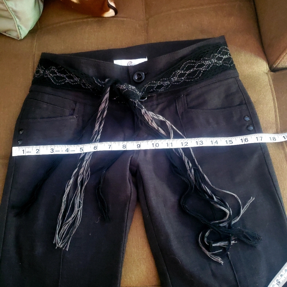 Fixed Fringe Belt Boot Cut Trousers - image 5